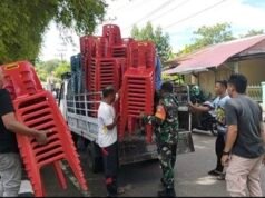 Semangat Kebersamaan: Babinsa Kuta Timu Bantu Warga Siapkan Pesta Pernikahan