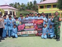 Babinsa Cot Abeuk dan Bhabinkamtibmas Berikan Edukasi Cegah Karhutla Kepada Pelajar