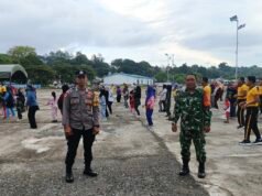 Babinsa Kuta Barat Bersama Bhabinkamtibmas Monitor Kegiatan Olahraga Bersama di CT-1 BPKS Sabang
