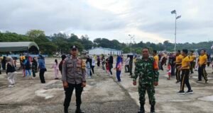 Babinsa Kuta Barat Bersama Bhabinkamtibmas Monitor Kegiatan Olahraga Bersama di CT-1 BPKS Sabang