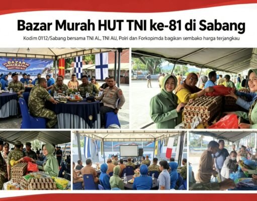 Kodim 0112/Sabang Ikut Meriahkan Bazar Murah HUT ke-81 TNI, Bantu Masyarakat Penuhi Kebutuhan Pokok