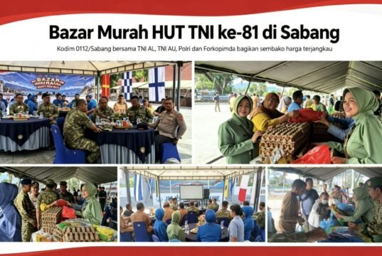 Kodim 0112/Sabang Ikut Meriahkan Bazar Murah HUT ke-81 TNI, Bantu Masyarakat Penuhi Kebutuhan Pokok