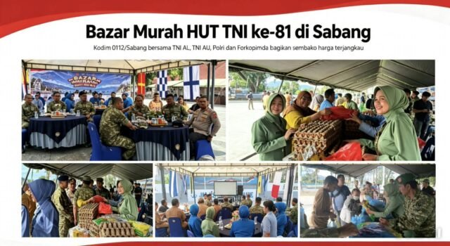 Kodim 0112/Sabang Ikut Meriahkan Bazar Murah HUT ke-81 TNI, Bantu Masyarakat Penuhi Kebutuhan Pokok
