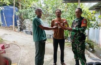 Dukung Produktivitas Tani: Babinsa Aneuk Laot Dampingi Penyaluran Pupuk Cair Organik