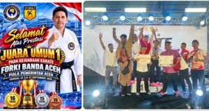 Raih Juara Umum di Kejuaraan Karate, Ketum Hasballah Apresiasi Perjuangan Atlet Wadokai Aceh