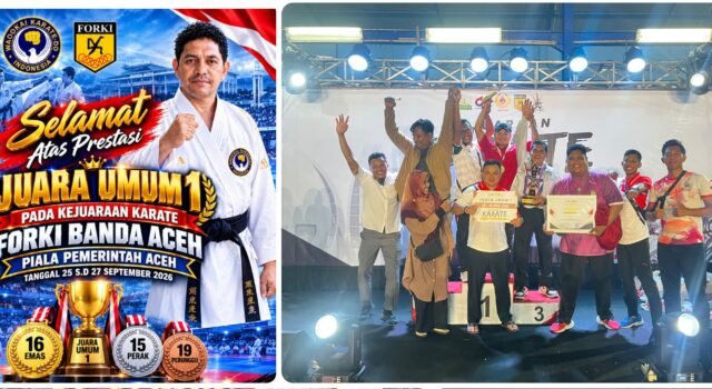 Raih Juara Umum di Kejuaraan Karate, Ketum Hasballah Apresiasi Perjuangan Atlet Wadokai Aceh