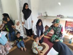 Peduli Kesehatan Ibu dan Anak, Babinsa Krueng Raya Dampingi Kegiatan Posyandu Gampong Binaan