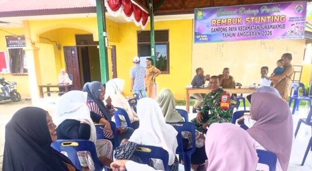 Cegah Stunting di Gampong Paya, Babinsa dan Kader Posyandu Bahas Pemenuhan Gizi Anak