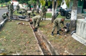 Personel Kodim 0112/Sabang Rutin Bersih‑bersih Pangkalan Jaga Keindahan Lingkungan Kantor