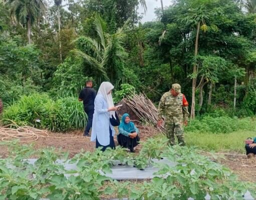 Babinsa dan Keuchik Batee Shoek Turun ke Kebun PKK, Dukung Ketahanan Pangan dari Gampong