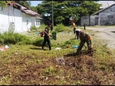 Gotong‑royong Bersihkan Lingkungan, Babinsa Kuta Timu Pererat Kehadiran di Tengah Warga
